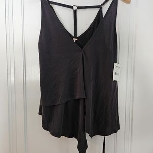 Black Sleeveless Layered Top